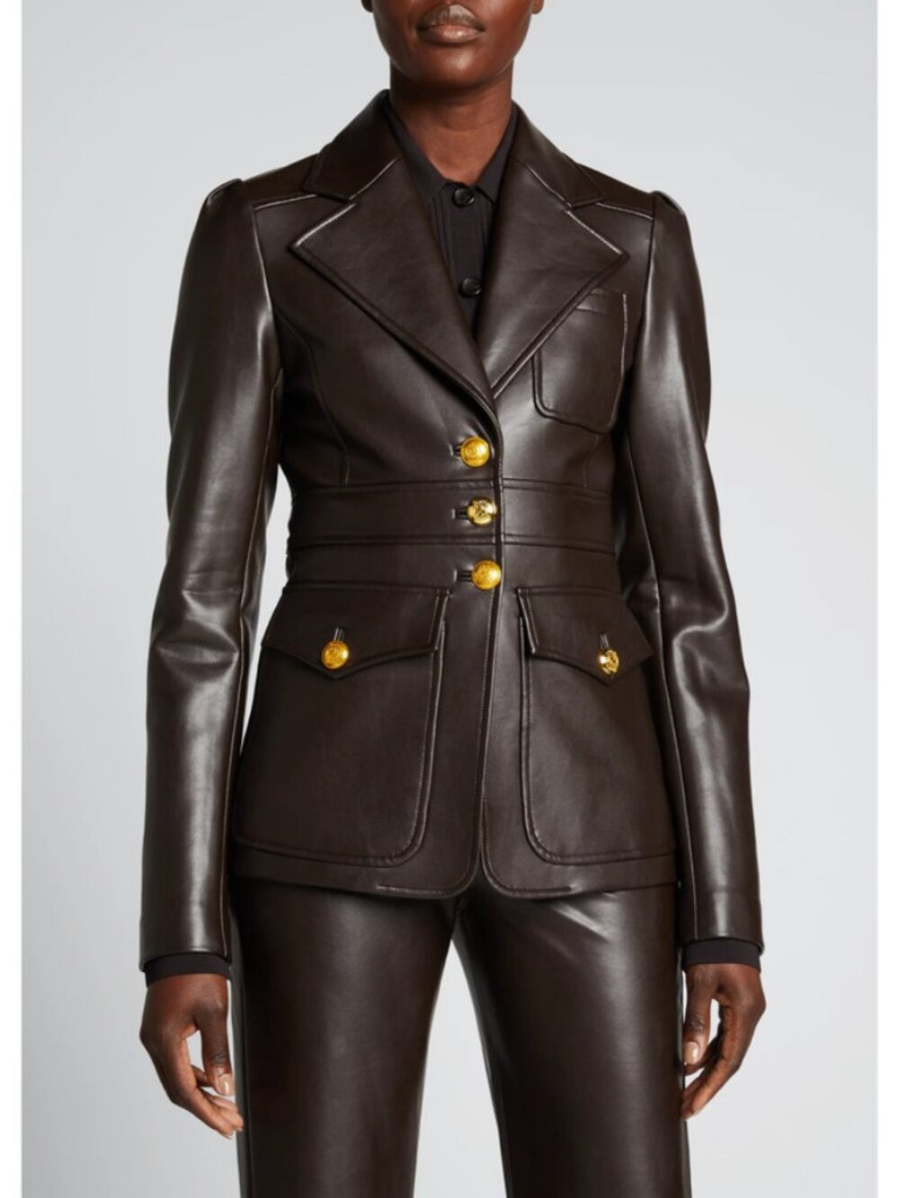 A.L.C. Amelia Vegan Leather Blazer Brown Size 2
